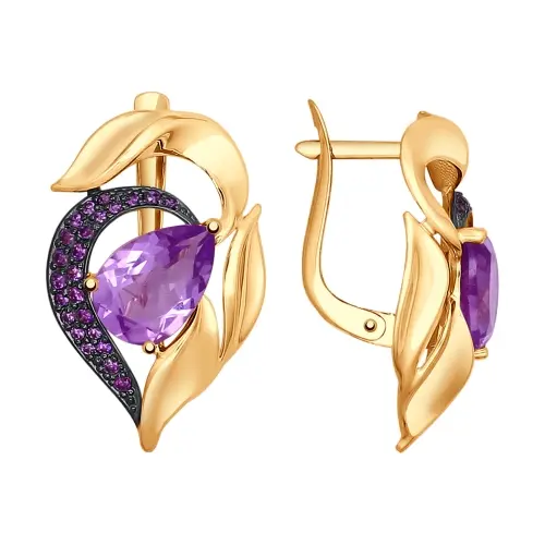 Серьги с английским замком из красного золота