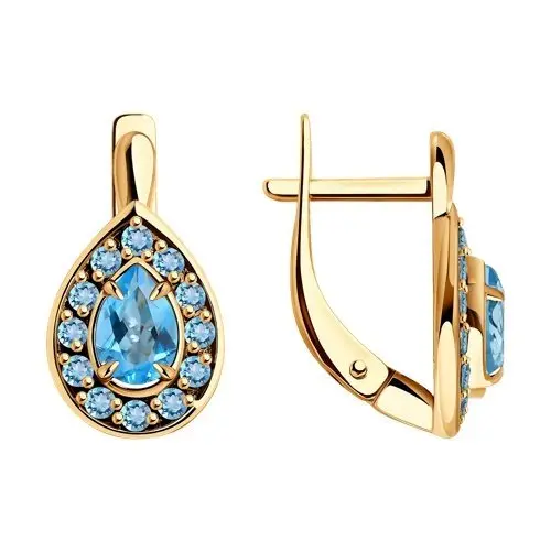 Серьги с английским замком из красного золота