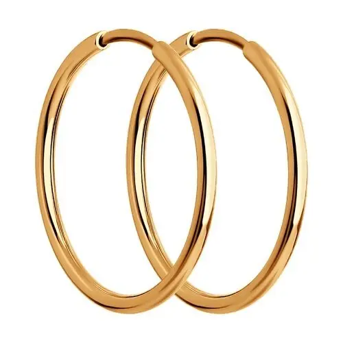 Серьги конго из красного золота