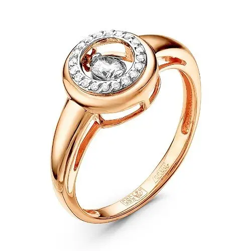 Кольцо декоративное из красного золота с бриллиантами