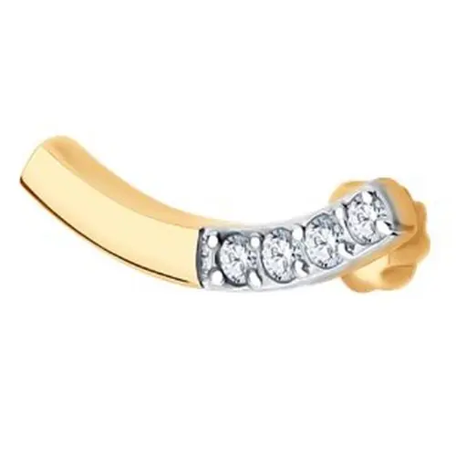 Серьги одиночные из красного золота