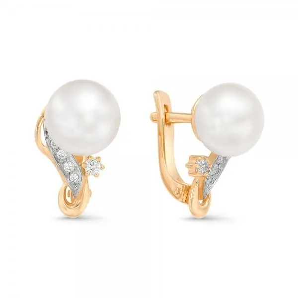 Серьги с английским замком из красного золота