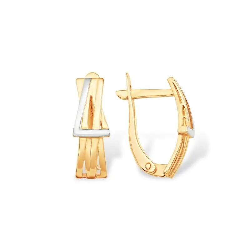 Серьги с английским замком из красного золота