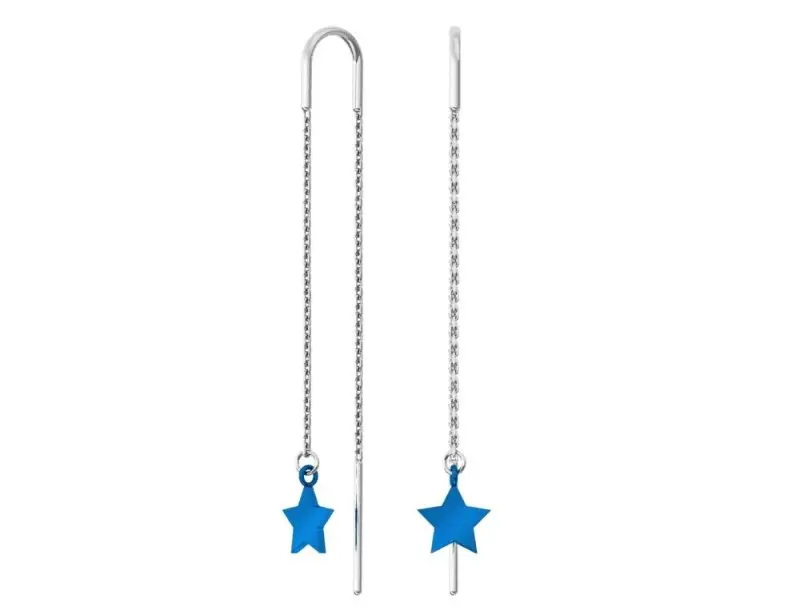 Серьги цепочки из серебра