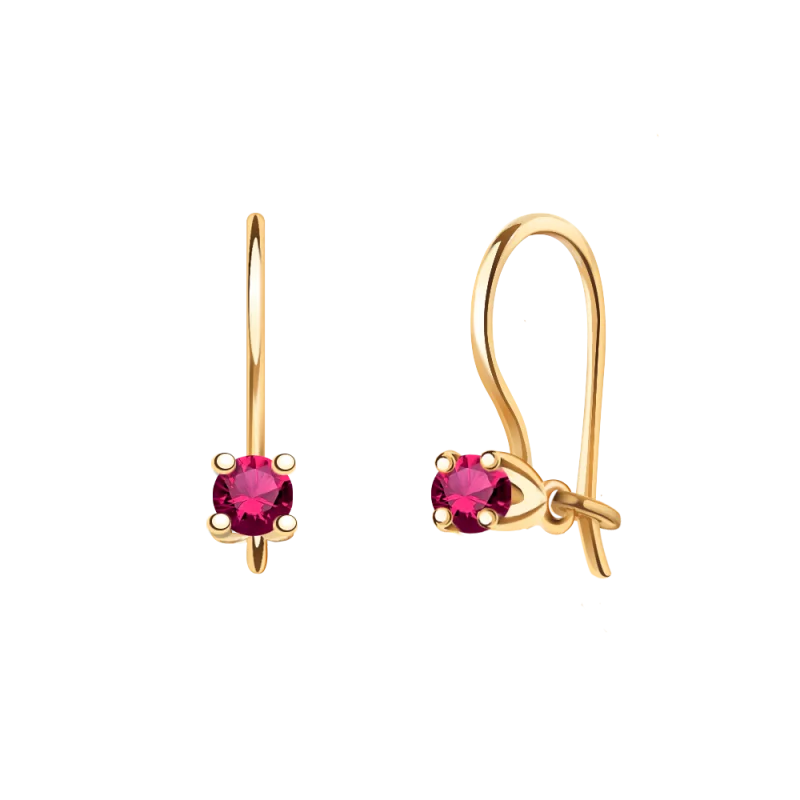 Серьги детские из красного золота