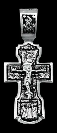 Подвеска крест из серебра