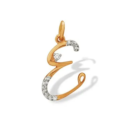 Подвеска буква из красного золота