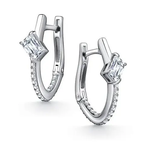 Серьги с английским замком из серебра