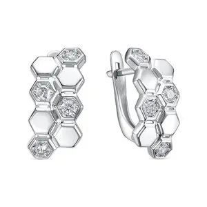 Серьги с английским замком из серебра