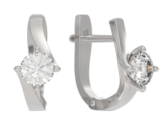 Серьги с английским замком из серебра