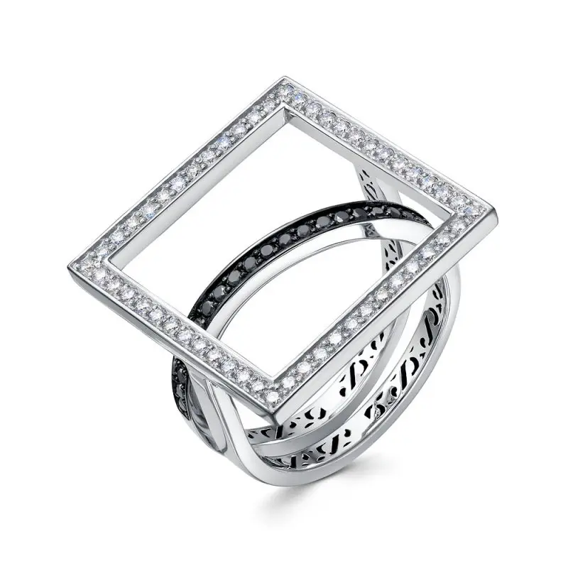 Кольцо декоративное из белого золота