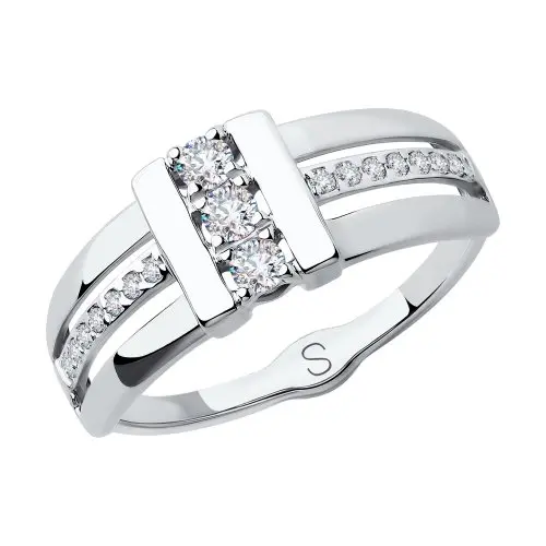 Кольцо декоративное из белого золота