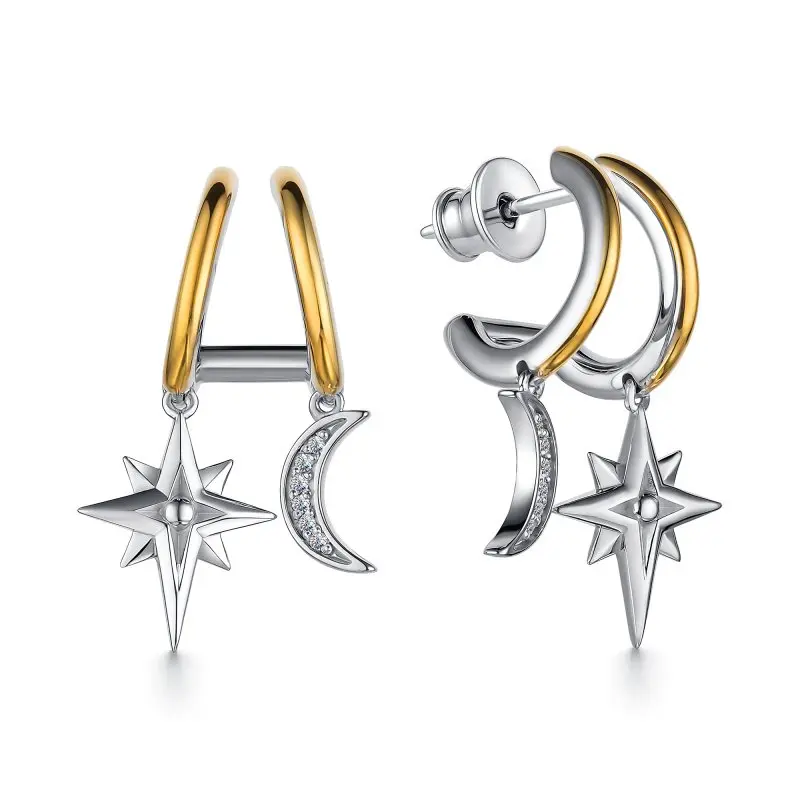 Серьги каффы из серебра