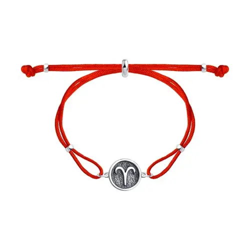 Браслет шнурок из серебра