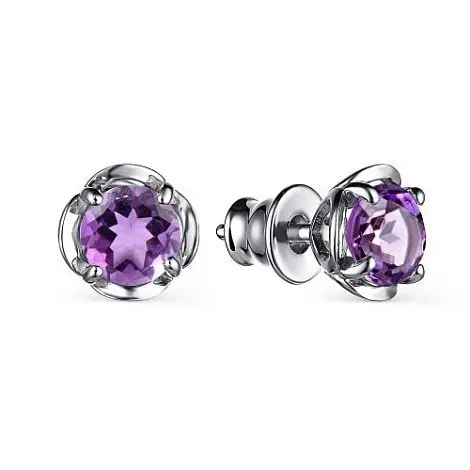 Серьги пуссеты из серебра