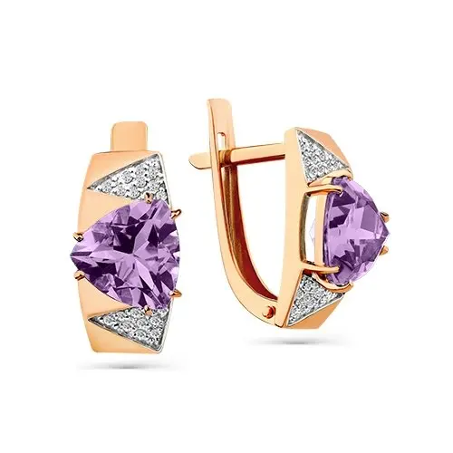 Серьги с английским замком из красного золота