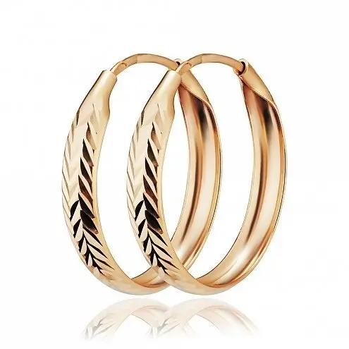 Серьги конго из красного золота