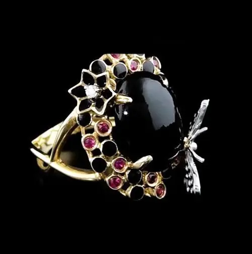 Кольцо декоративное из желтого золота