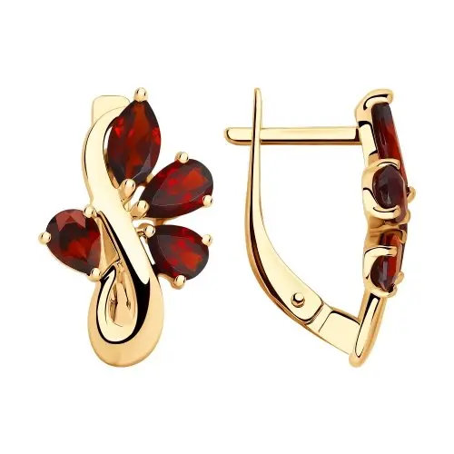 Серьги с английским замком из красного золота