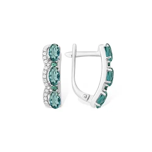 Серьги с английским замком из серебра