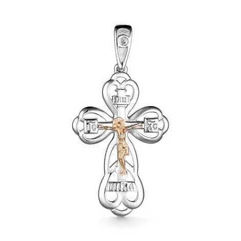 Подвеска крест из серебра