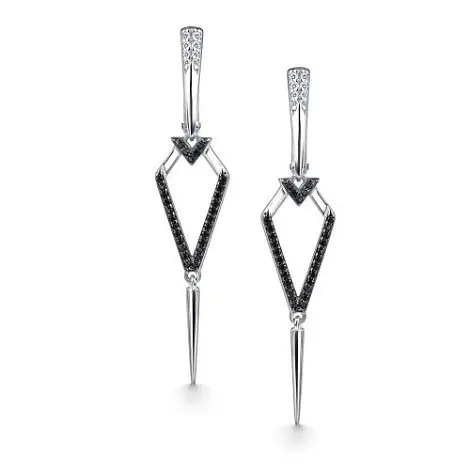 Серьги подвесные из серебра вид 1