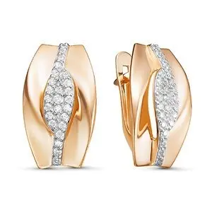 Серьги с английским замком из красного золота