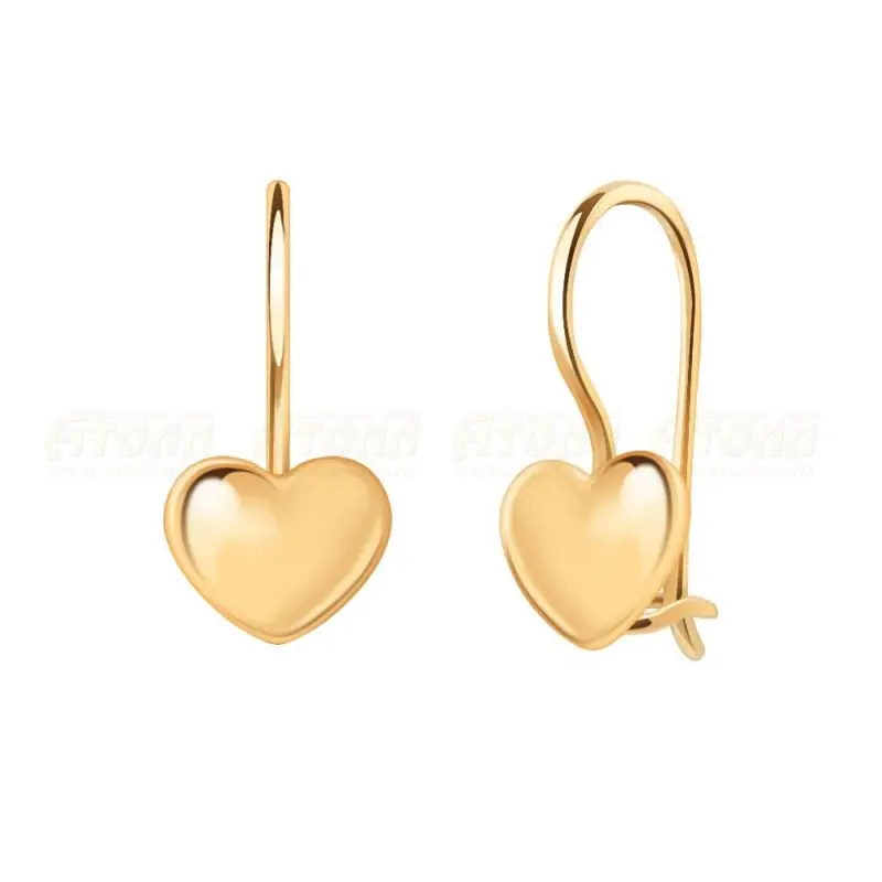 Серьги петельки из красного золота