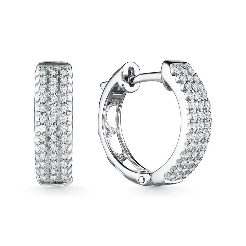 Серьги конго из белого золота