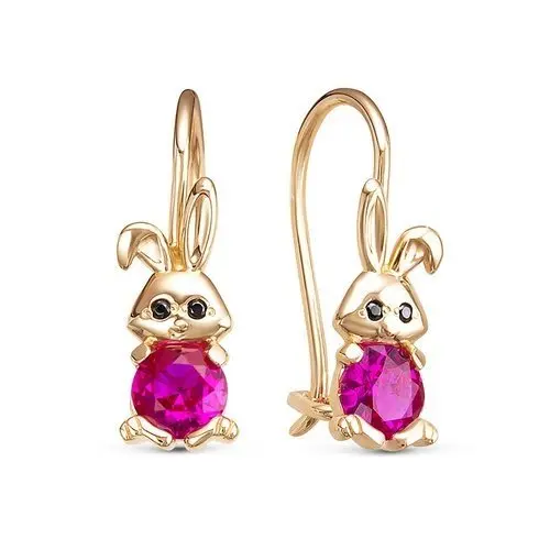 Серьги детские из красного золота