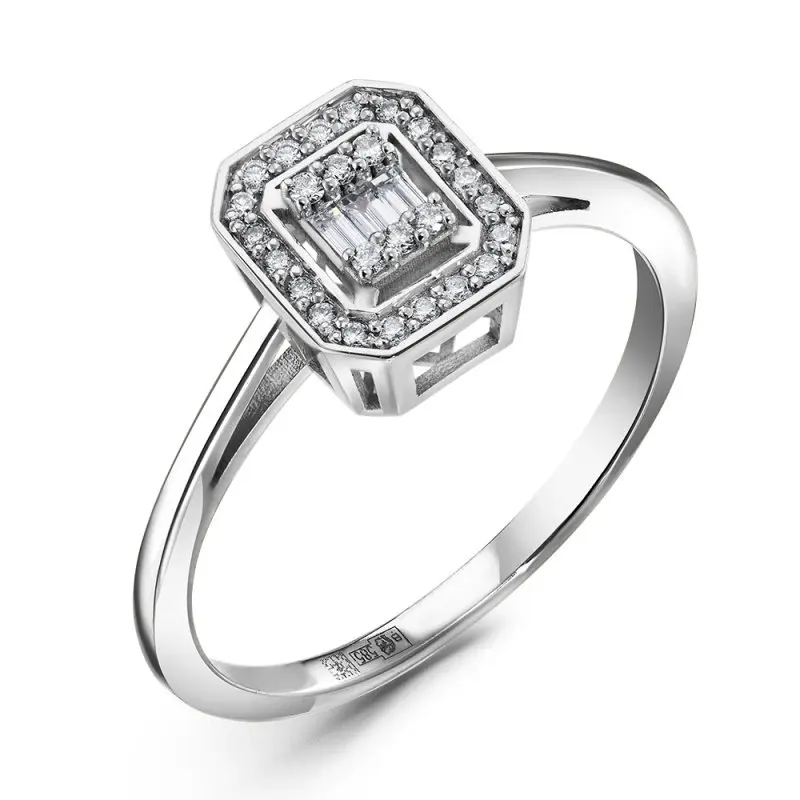 Кольцо декоративное из белого золота