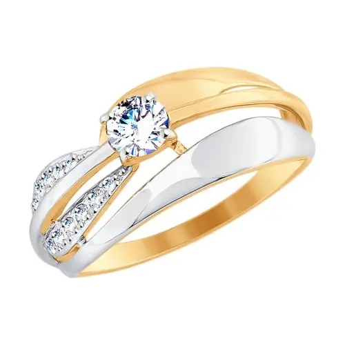 Кольцо декоративное из комбинированного золота