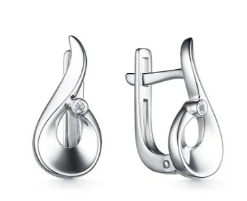 Серьги с английским замком из серебра