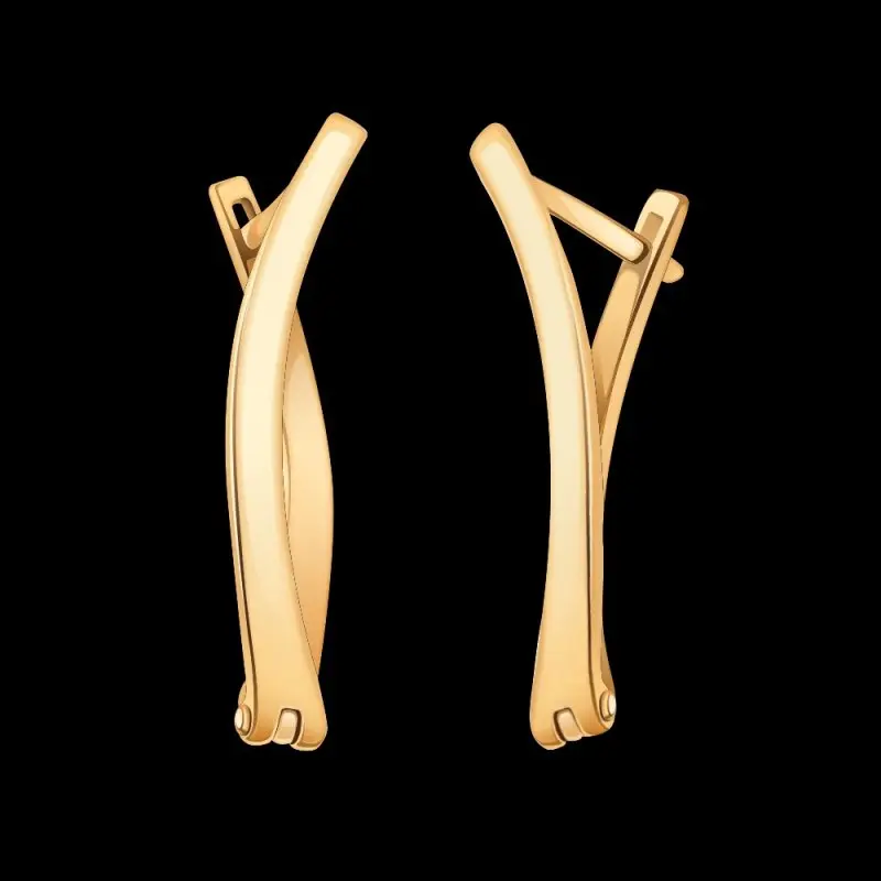 Серьги с английским замком из красного золота