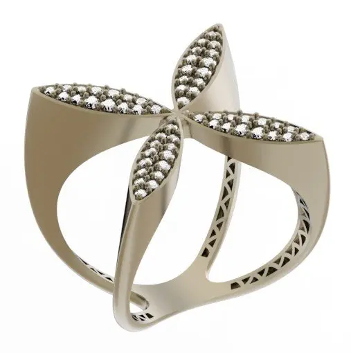 Кольцо декоративное из красного золота