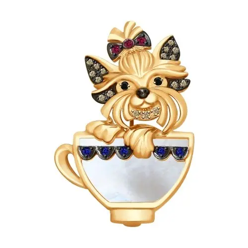 Брошь из красного золота