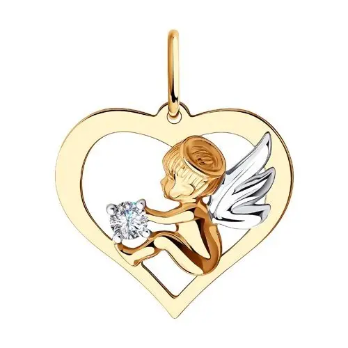 Подвеска декоративная из комбинированного золота