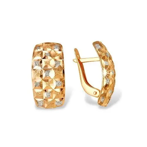 Серьги с английским замком из красного золота