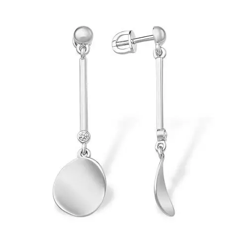 Серьги подвесные из серебра