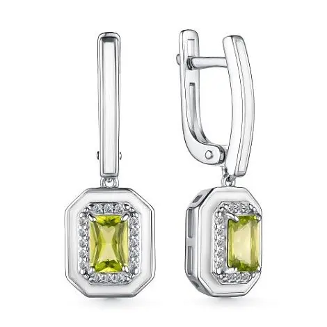 Серьги подвесные из серебра