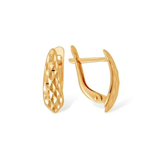 Серьги с английским замком из красного золота