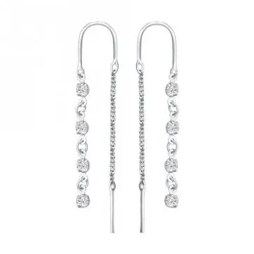 Серьги цепочки из серебра