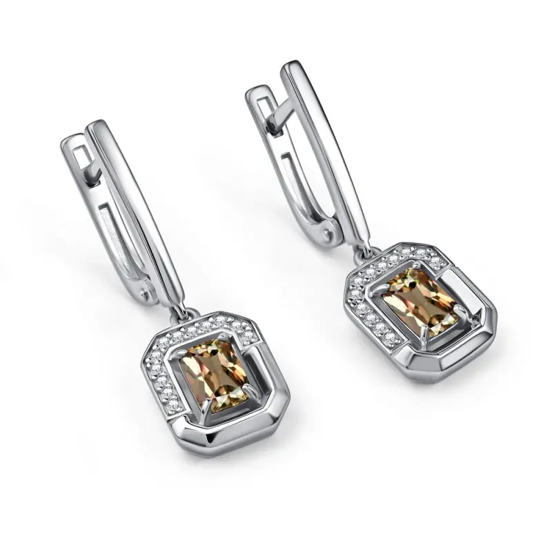 Серьги подвесные из серебра