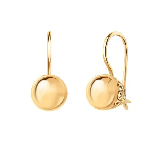 Серьги петельки из красного золота