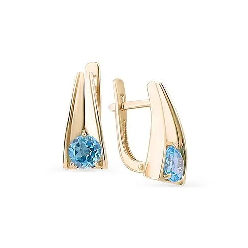 Серьги с английским замком из красного золота