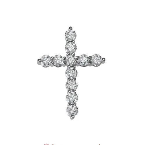 Подвеска декоративный крест из белого золота