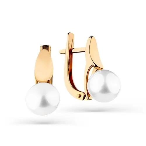 Серьги с английским замком из красного золота