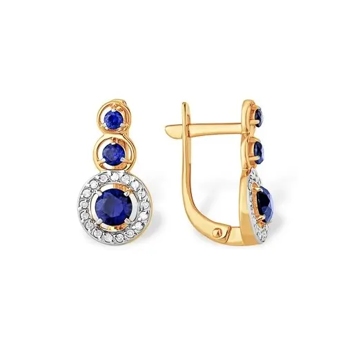 Серьги с английским замком из красного золота Серьги с английским замком из красного золота