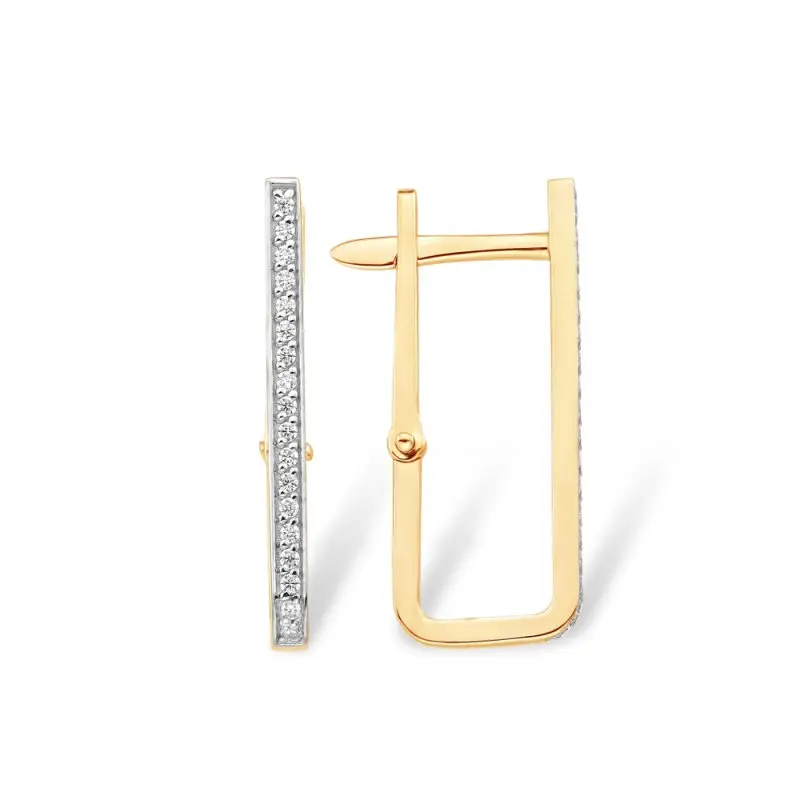 Серьги с английским замком из красного золота