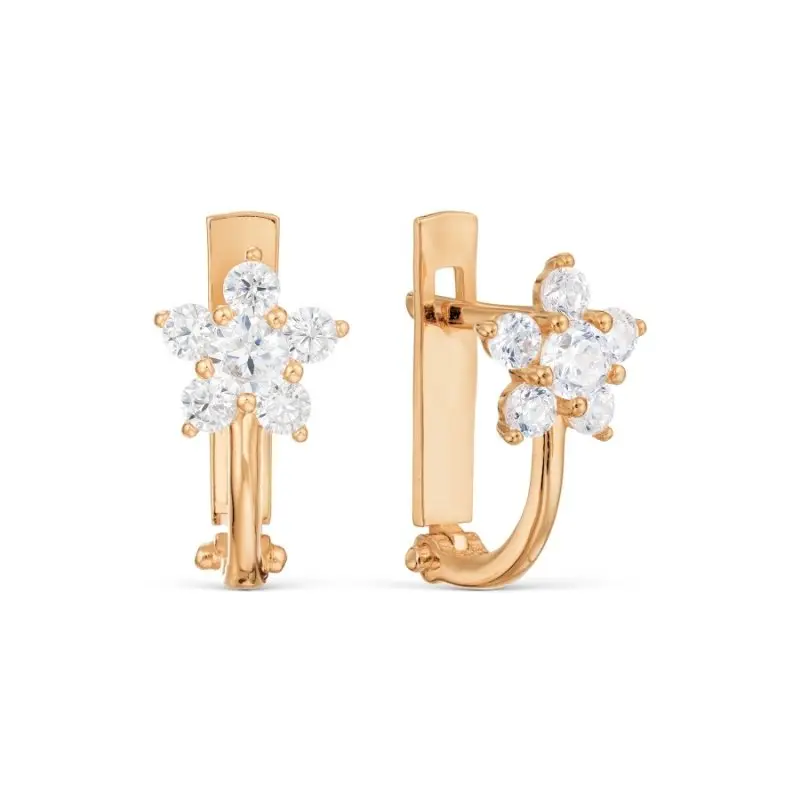 Серьги детские из красного золота